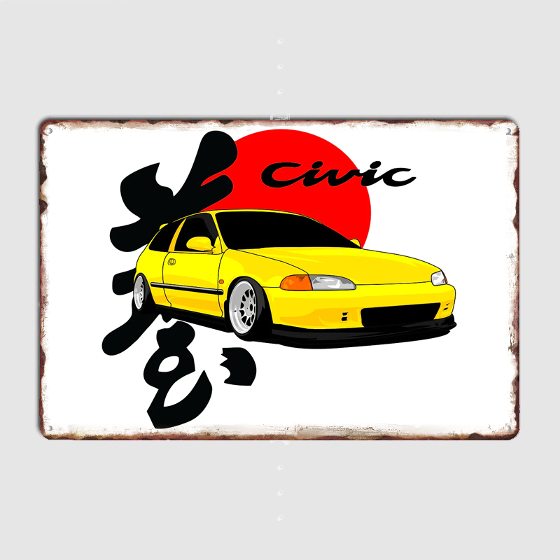 Home Decor Vector - JDM Car civic eg vector Poster