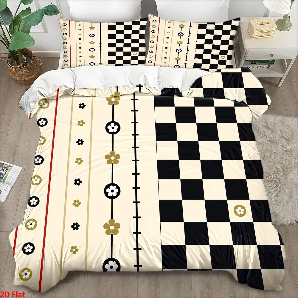 Home Decor Minimalist Style - 3Pc Nordic Style Printed Quilt Cover