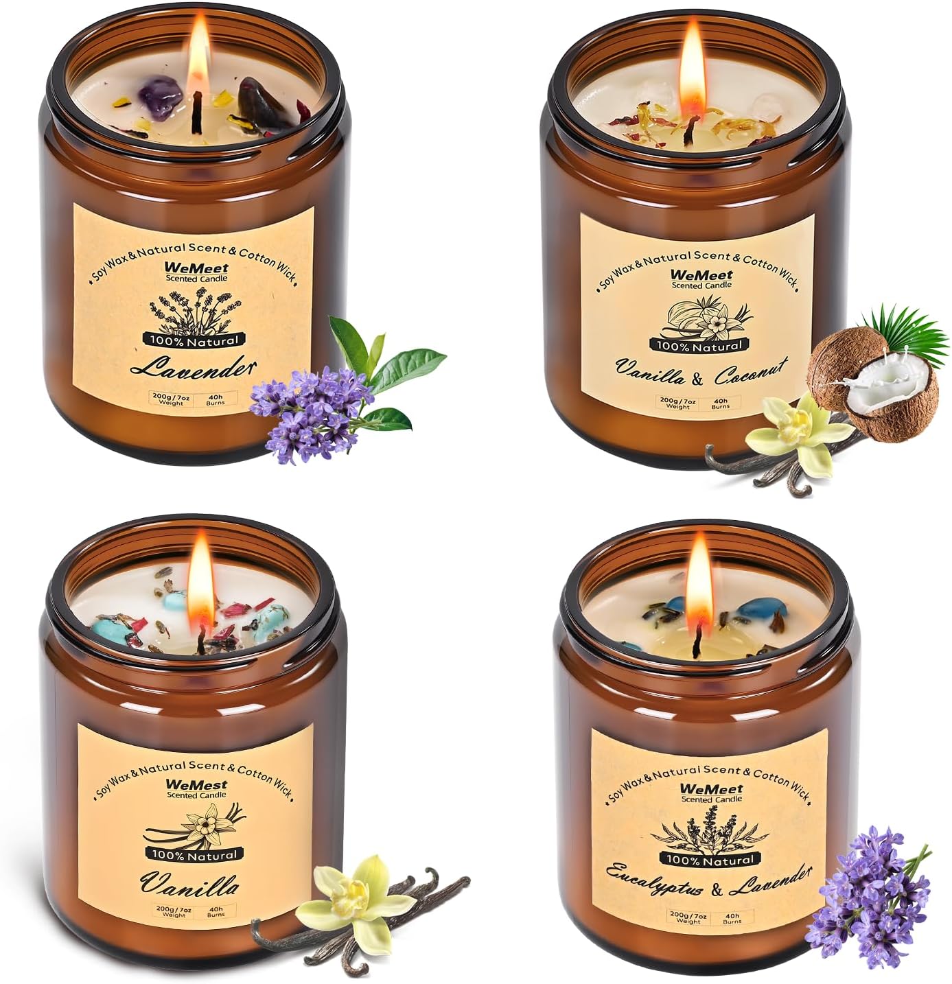 Scented Candle Set - Scented Candles Set, 4 Pack Aromatherapy
