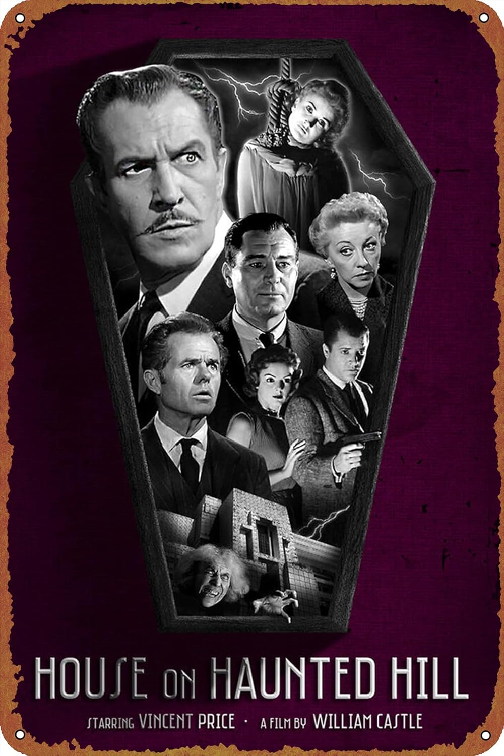 Home Decor Nearby - House on Haunted Hill Poster Retro