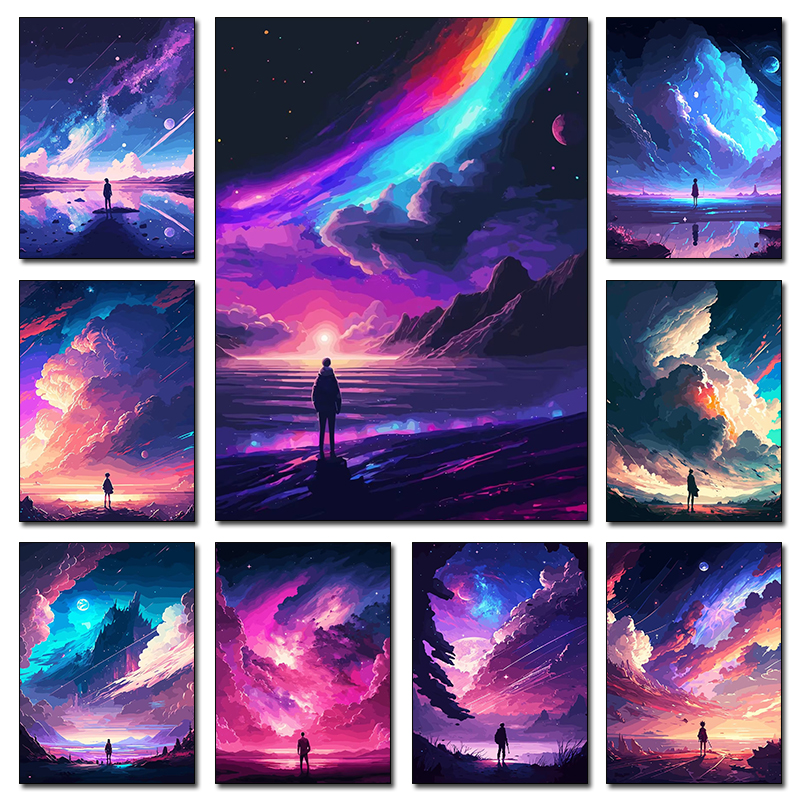 Home Decor Vector - Colorful Fantasy Space Vector Style Artwork