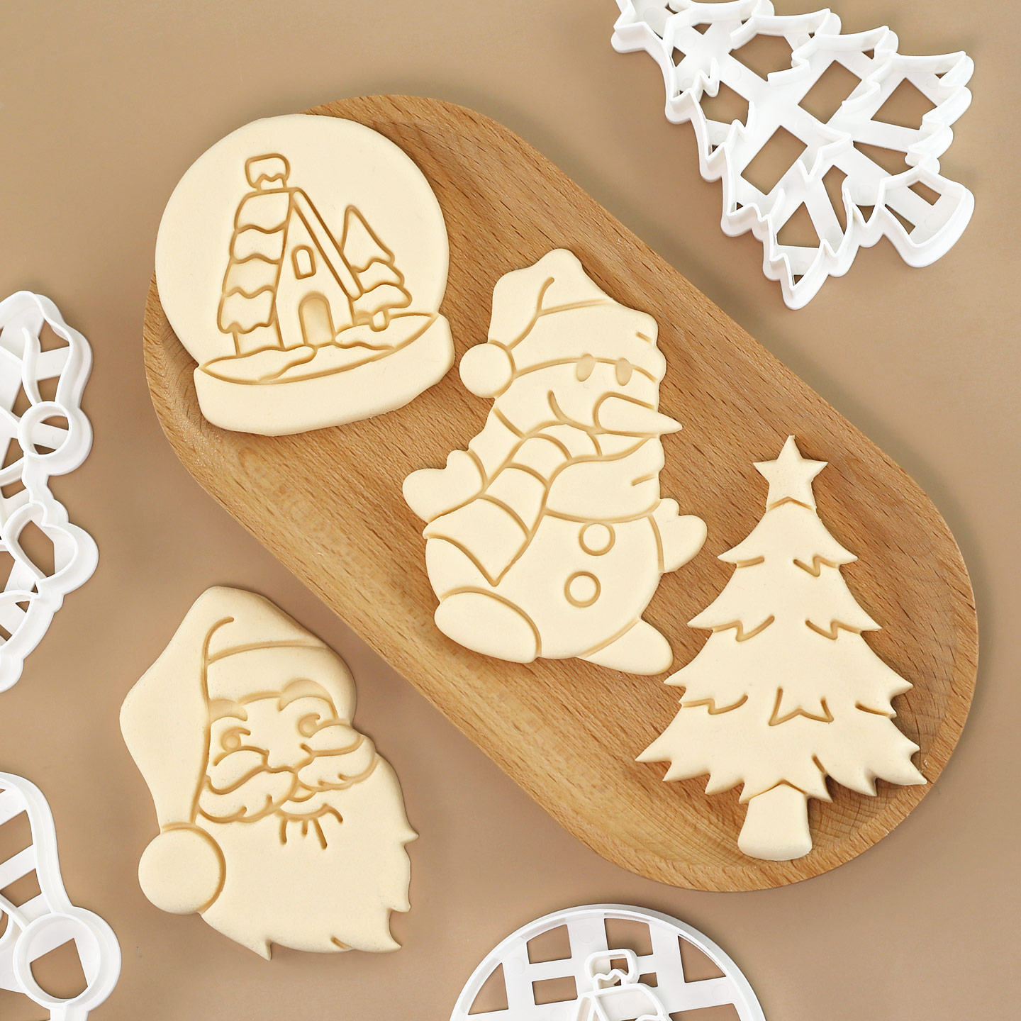 Home Decor Xmas - 4 Pcs Christmas Cookie Cutter Santa