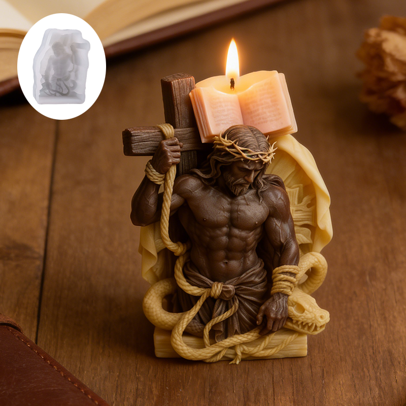 Scented Candle Set - Jesus Cross Candle Mold, easy to