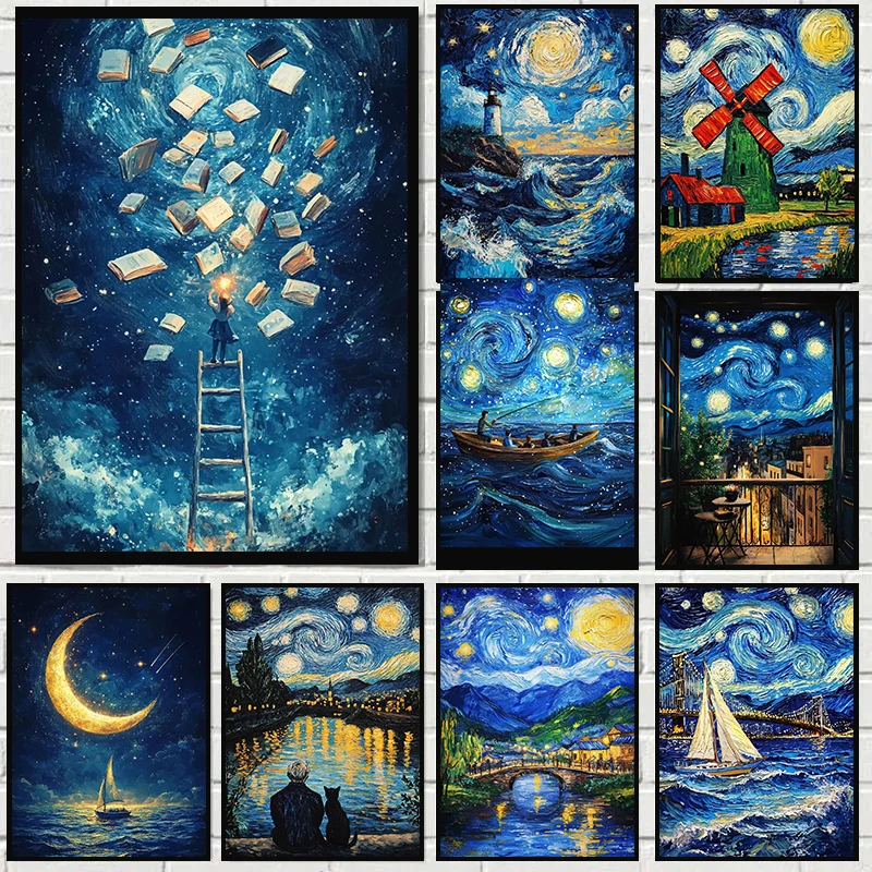 Home Decor London - Vintage Abstract Van Gogh Landscape Poster