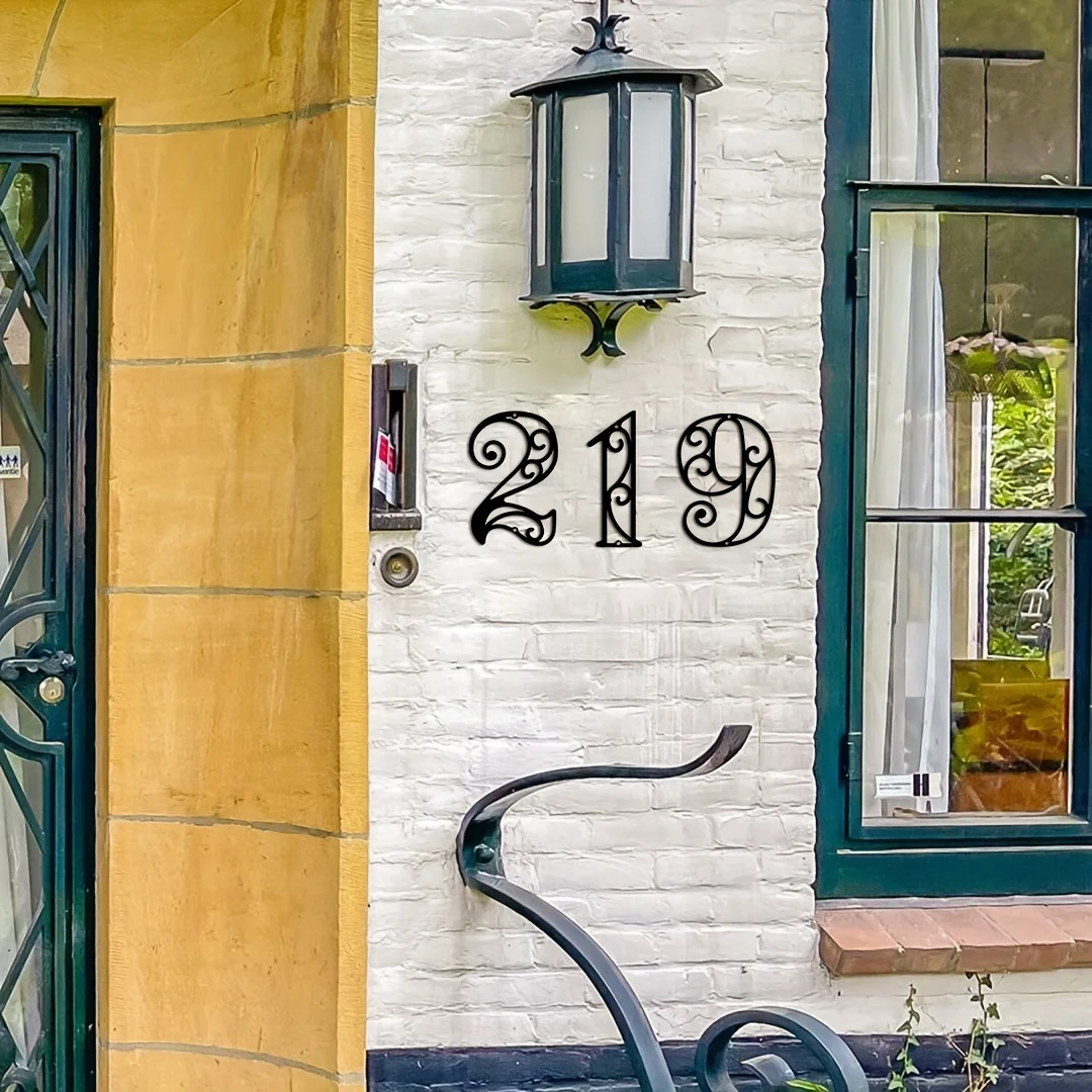 Home Decor Nearby - Modern Metal House Number Sign -