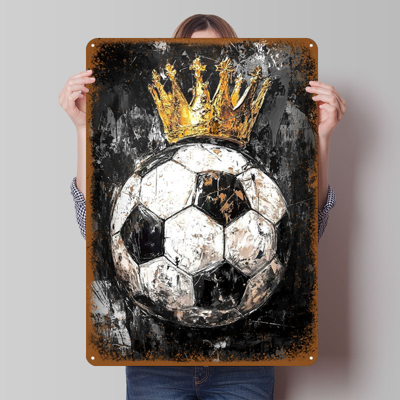 Home Decor Vector - Soccer King Vector Art Tinplate Signs