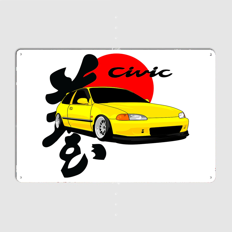 JDM Car civic eg vector Poster - Home Decor Vector avaliação e preço