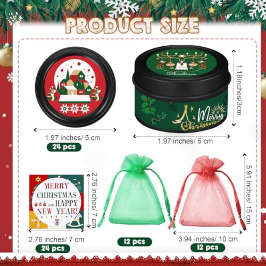 24 Sets Christmas Scented Soy  - Scented Candle Set avaliação e preço
