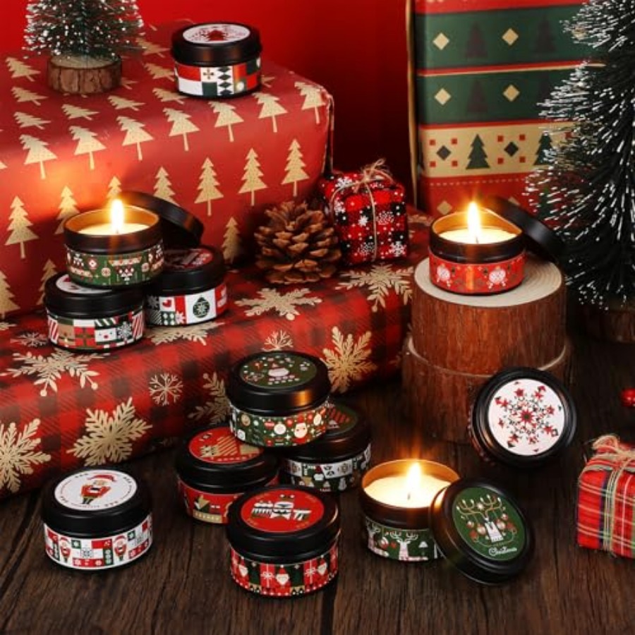 24 Sets Christmas Scented Soy  - Scented Candle Set avaliação e preço