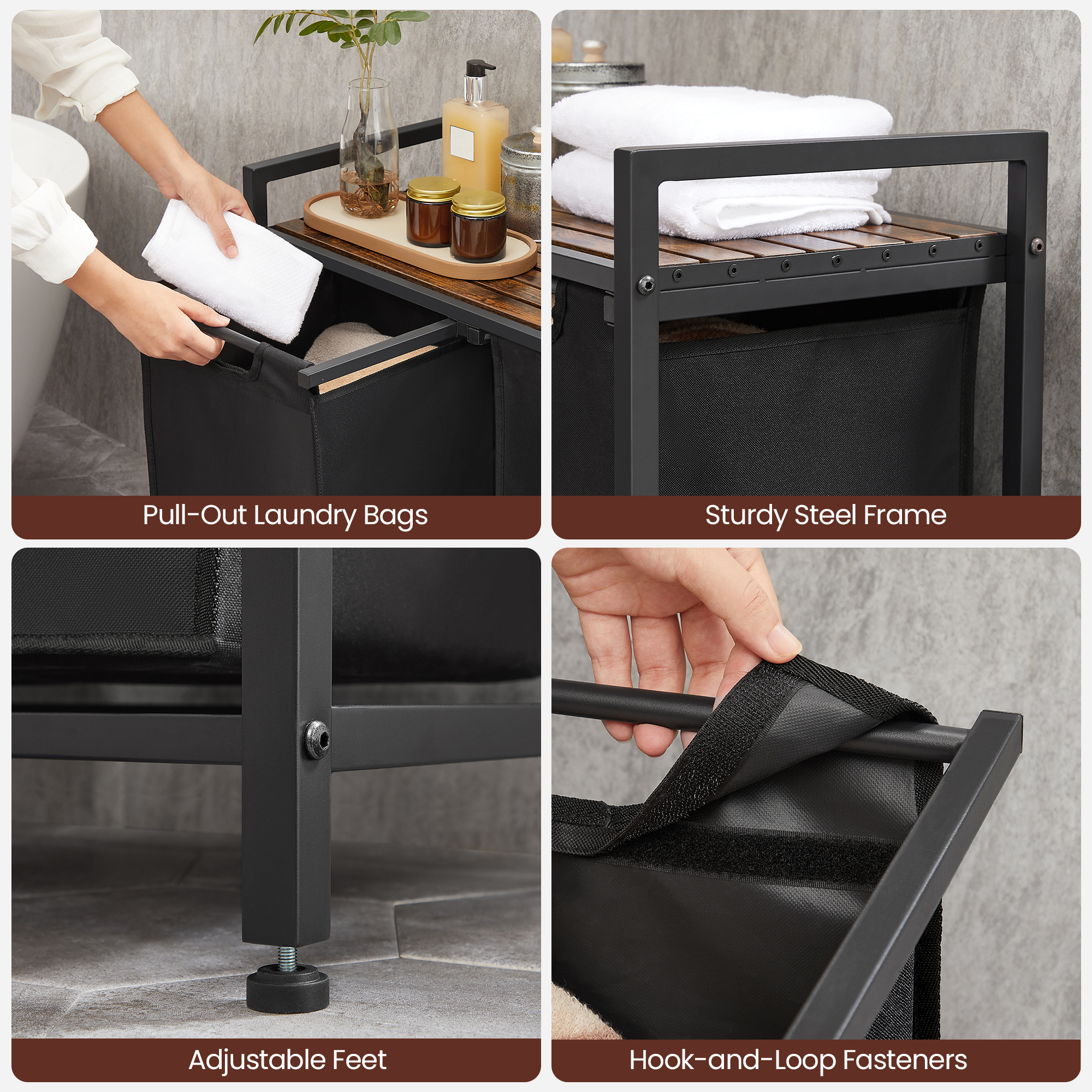 VASAGLE 59L Decorative Double  - Home Decor Hampers avaliação e preço