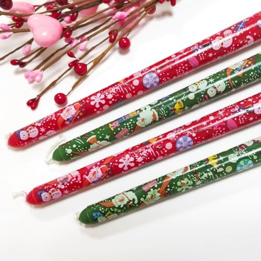 Christmas Taper Candlesticks,  - Home Decor Xmas avaliação e preço