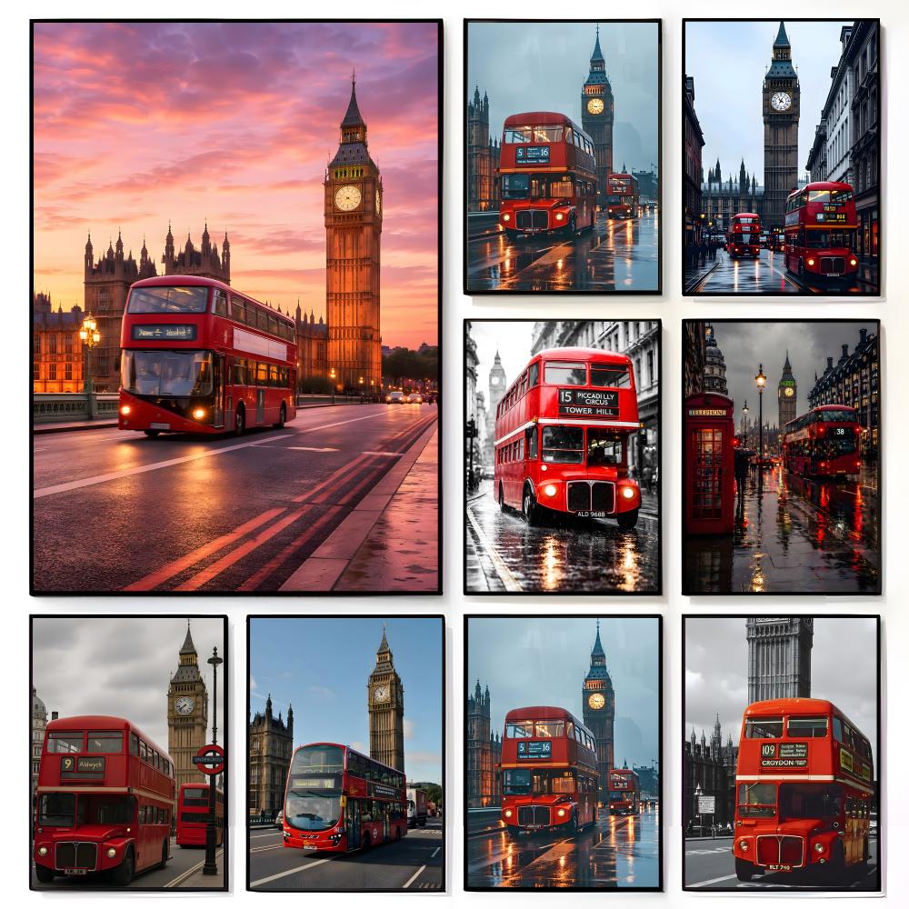 Travel Scene London Red Bus Bi - Home Decor London avaliação e preço