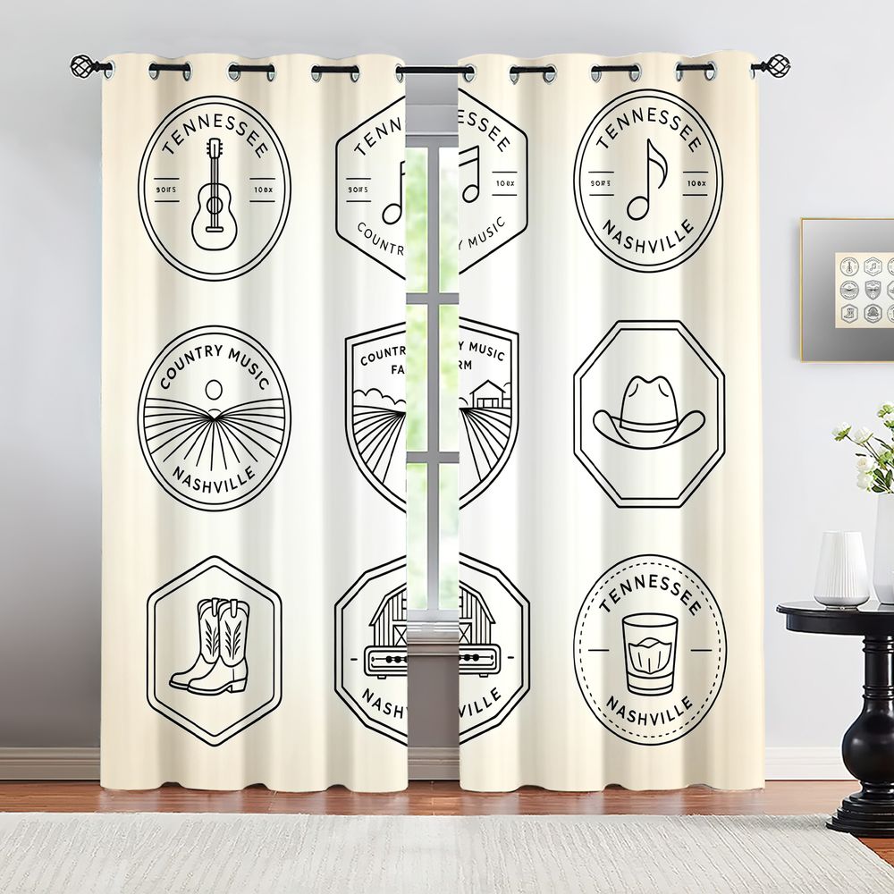 Tennessee Country Music Theme  - Home Decor Curtain avaliação e preço