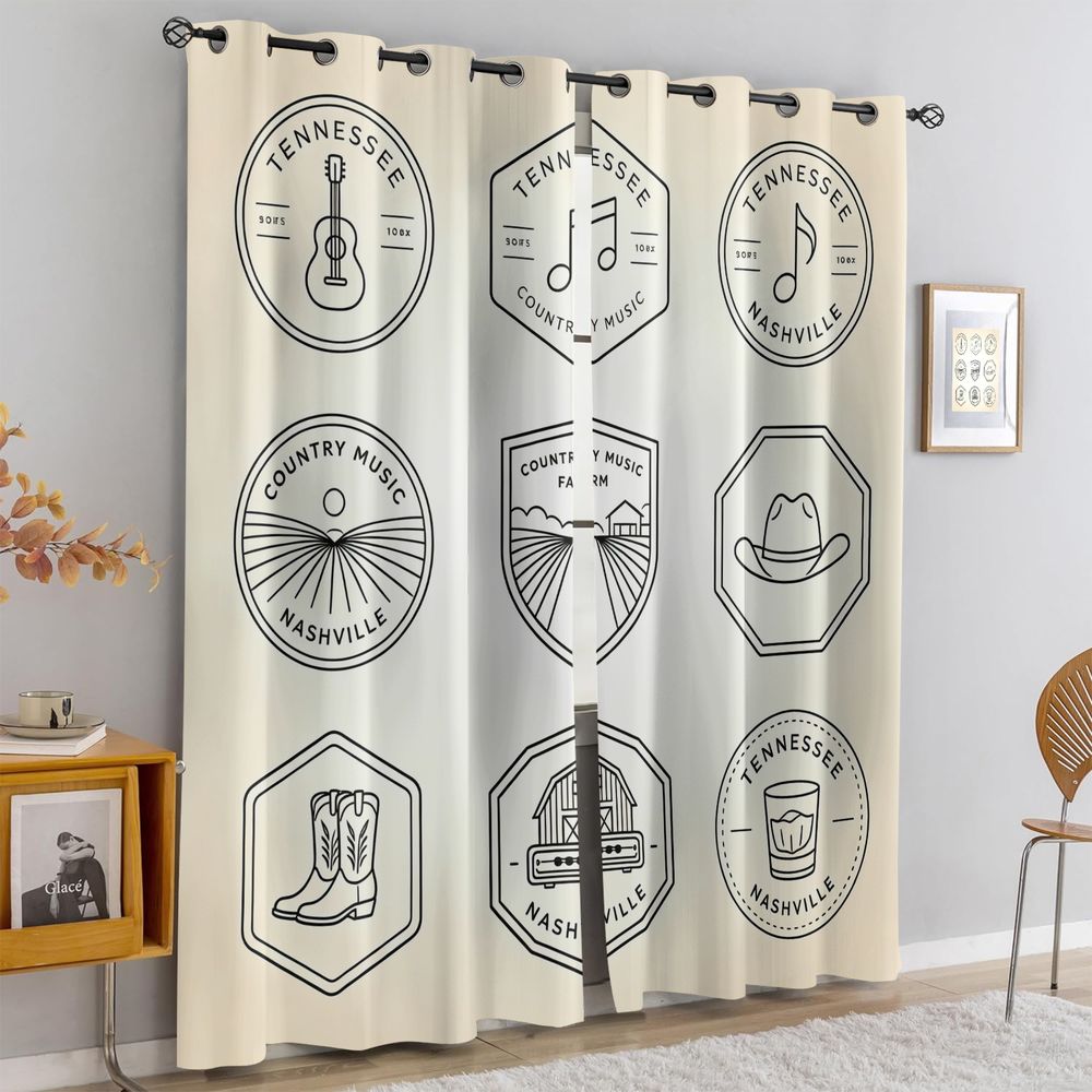 Tennessee Country Music Theme  - Home Decor Curtain avaliação e preço