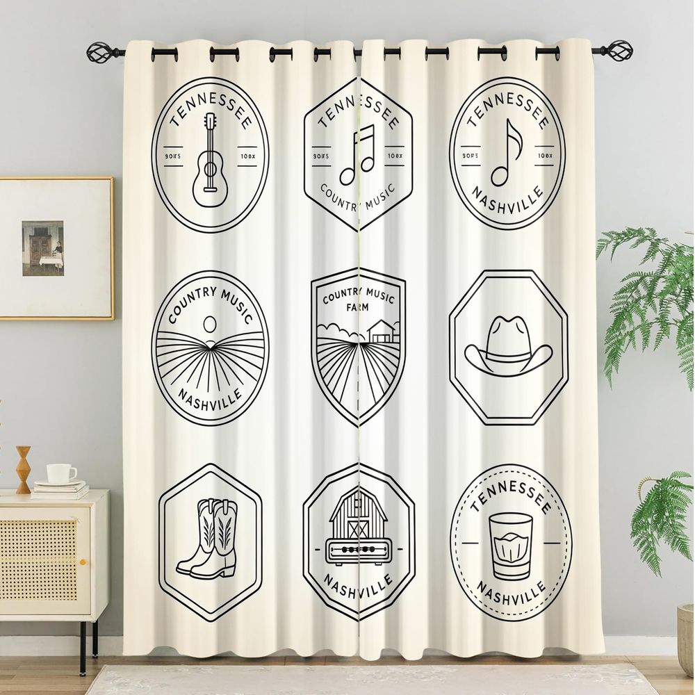 Tennessee Country Music Theme  - Home Decor Curtain avaliação e preço