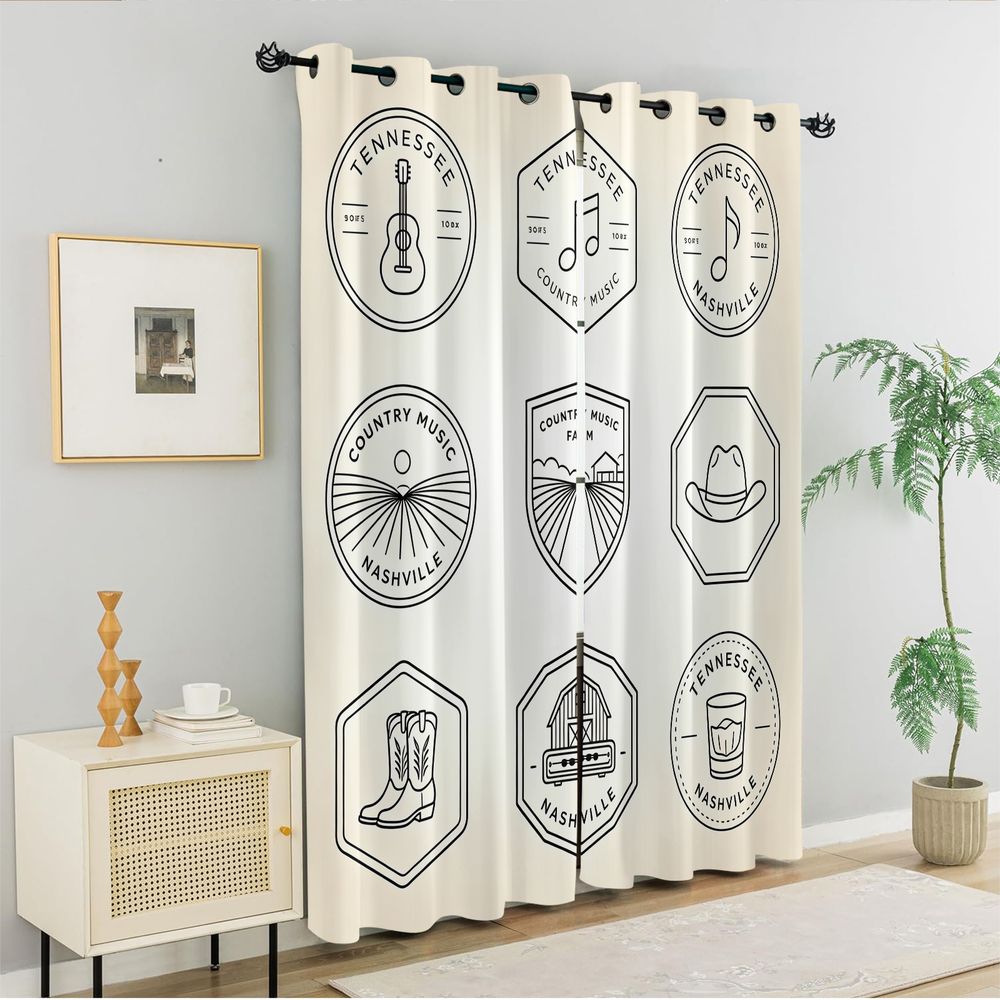 Tennessee Country Music Theme  - Home Decor Curtain avaliação e preço