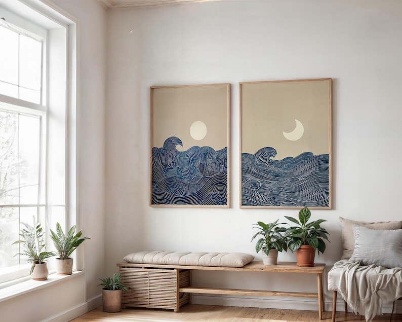 2pcs Japandi Minimalist Moon C - Home Decor Minimalist Style avaliação e preço