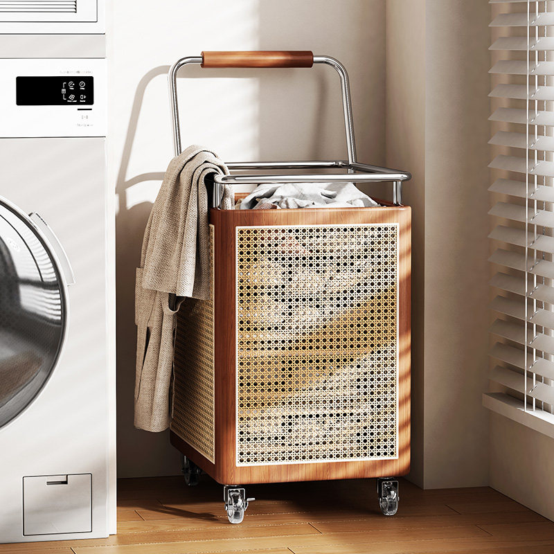 Woven Rattan Laundry Hamper, L - Home Decor Hampers avaliação e preço