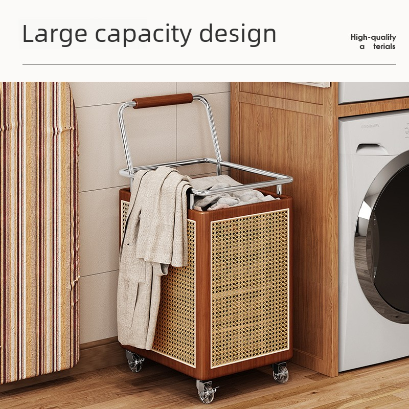Woven Rattan Laundry Hamper, L - Home Decor Hampers avaliação e preço