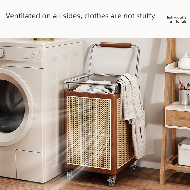 Woven Rattan Laundry Hamper, L - Home Decor Hampers avaliação e preço