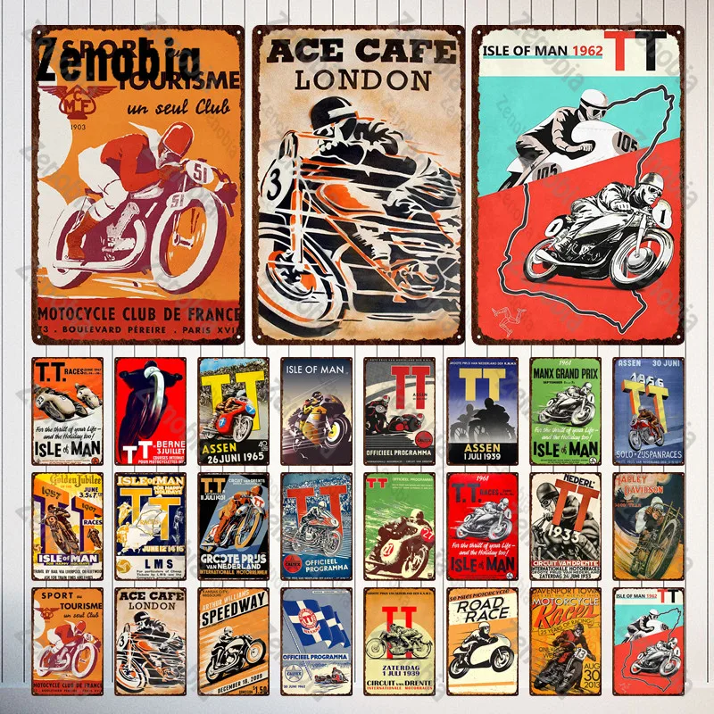 Motorcycles Metal Signs Tin Si - Home Decor London avaliação e preço