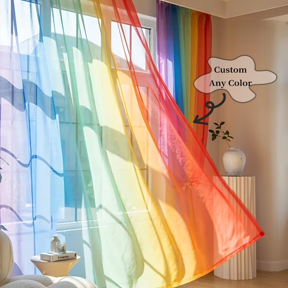 Custom 2D Flat 2pcs Sheer Curt - Home Decor Curtain avaliação e preço