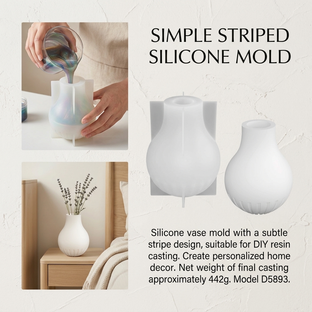 Silicone Vase Mold with Stripe - Home Decor Minimalist Style avaliação e preço