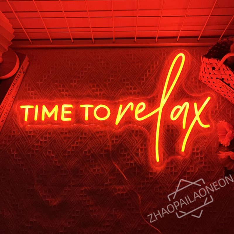 Time To Relax Neon Sign Coffee - Home Decor Nearby avaliação e preço