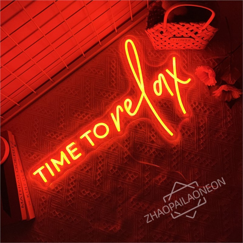 Time To Relax Neon Sign Coffee - Home Decor Nearby avaliação e preço