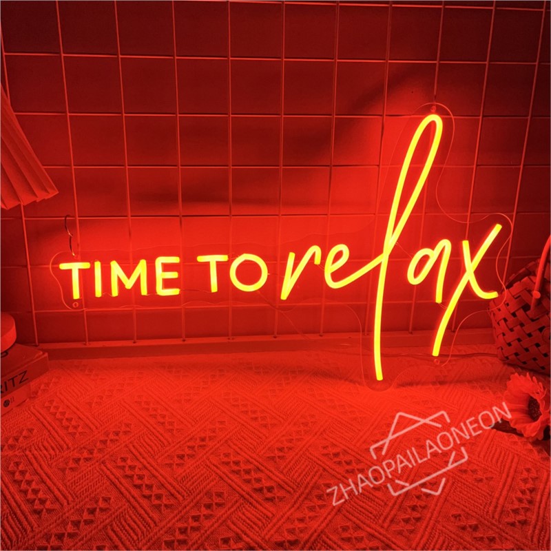 Time To Relax Neon Sign Coffee - Home Decor Nearby avaliação e preço