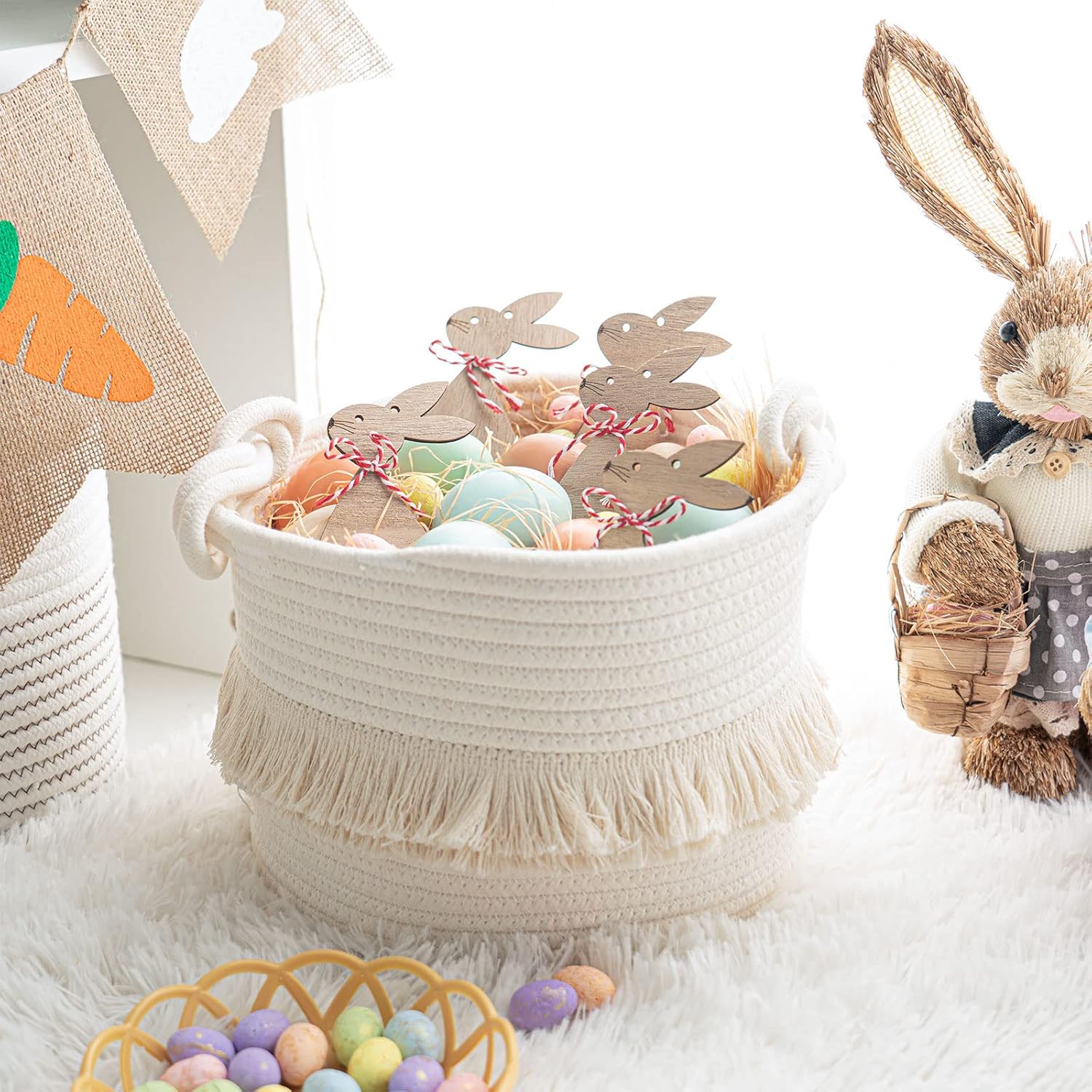 CherryNow Small Woven Storage  - Home Decor Hampers avaliação e preço