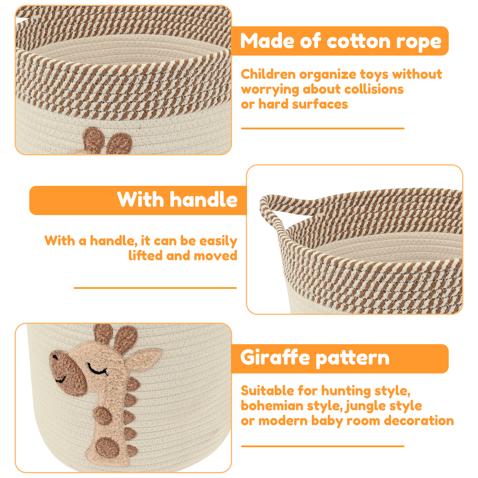 Cotton Rope Storage Basket Lar - Home Decor Hampers avaliação e preço