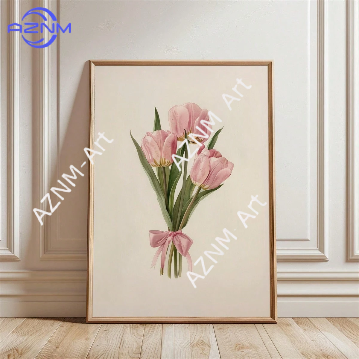 Pink Tulip Floral Wall Art Can - Home Decor Minimalist Style avaliação e preço