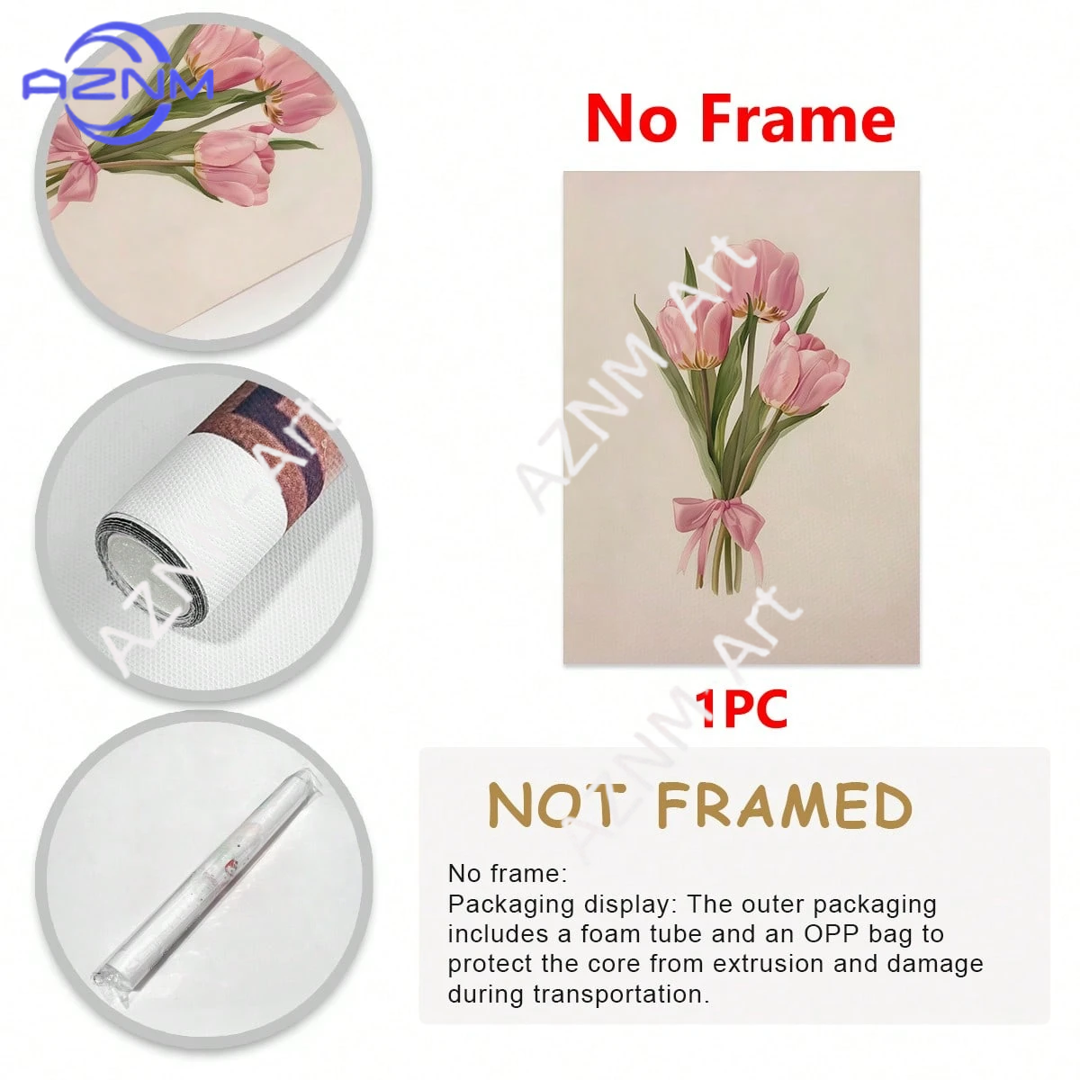 Pink Tulip Floral Wall Art Can - Home Decor Minimalist Style avaliação e preço