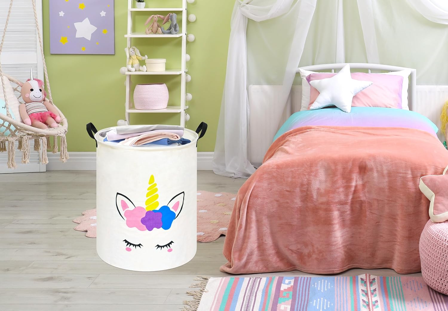 Unicorn Round Laundry Basket S - Home Decor Hampers avaliação e preço