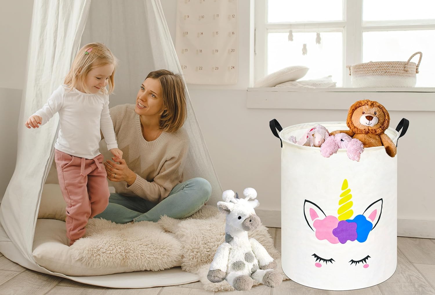 Unicorn Round Laundry Basket S - Home Decor Hampers avaliação e preço