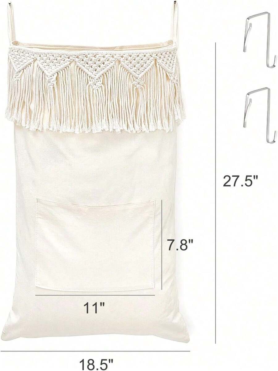 Macrame Hanging Laundry Hamper - Home Decor Hampers avaliação e preço