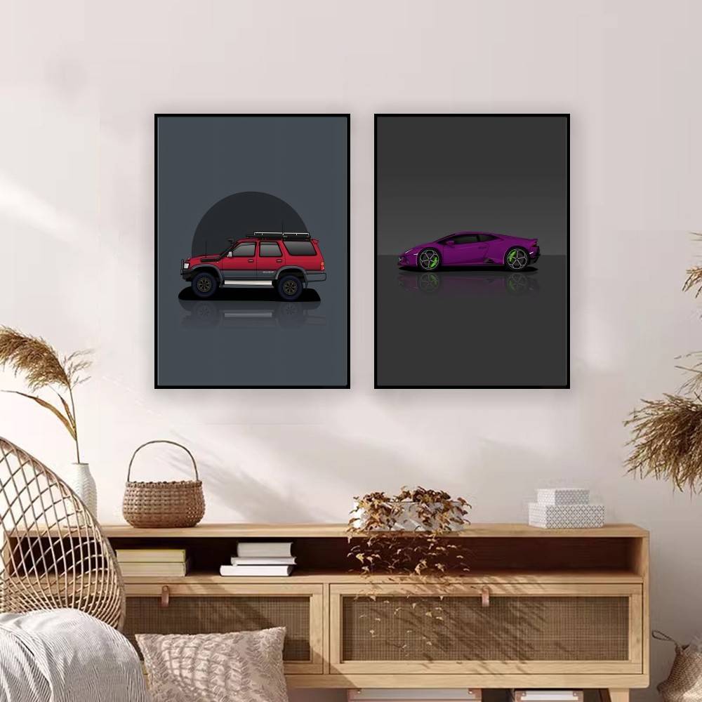 Cool Sport SUV Car Paper Poste - Home Decor Vector avaliação e preço