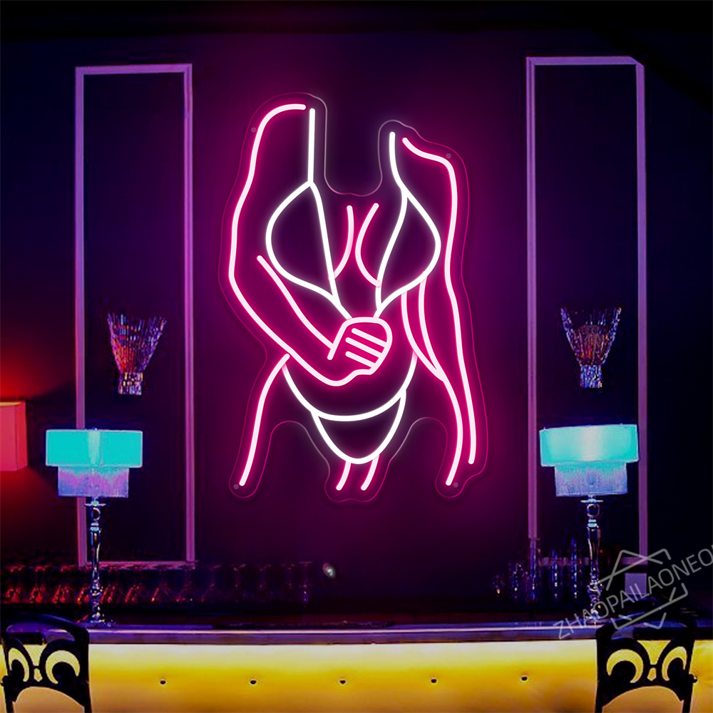 Sexy Lady Body Pink LED Neon L - Home Decor Nearby avaliação e preço