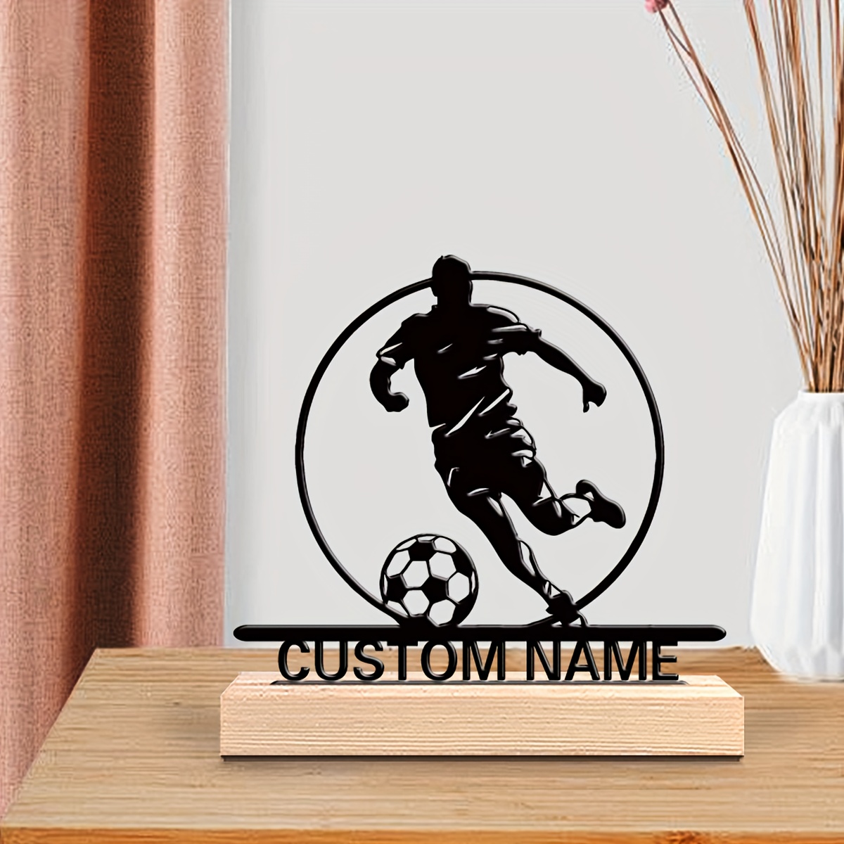 Custom Soccer Player Metal Sta - Home Decor Furniture avaliação e preço