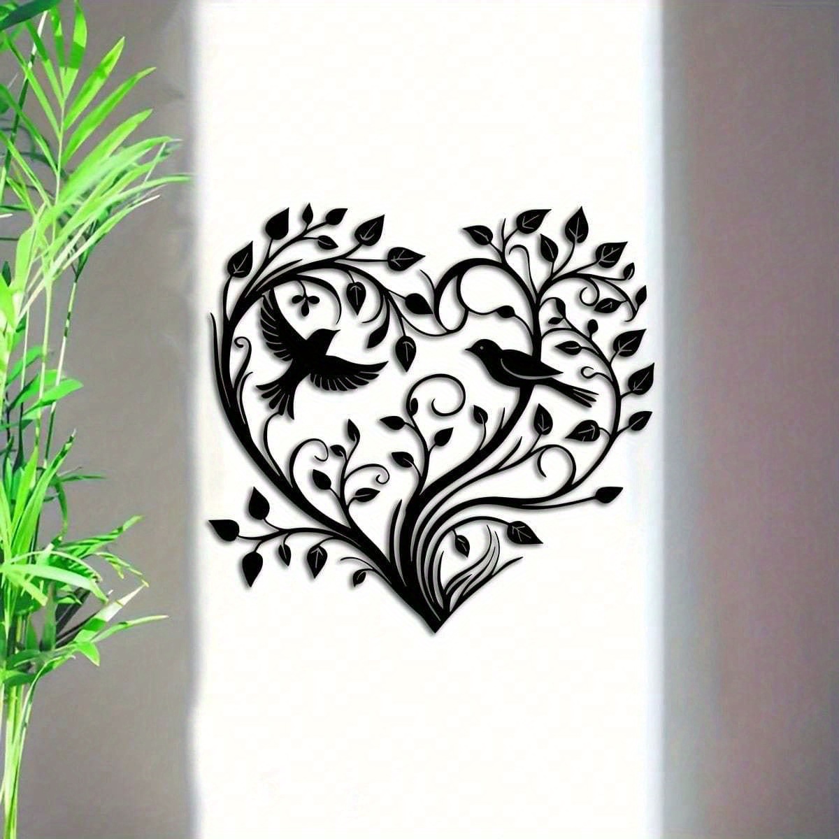 1PC Heart-Tree&Birds Metal Wal - Home Decor Xmas avaliação e preço