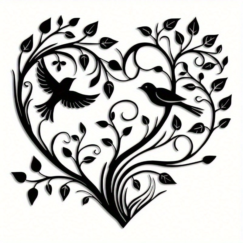 1PC Heart-Tree&Birds Metal Wal - Home Decor Xmas avaliação e preço