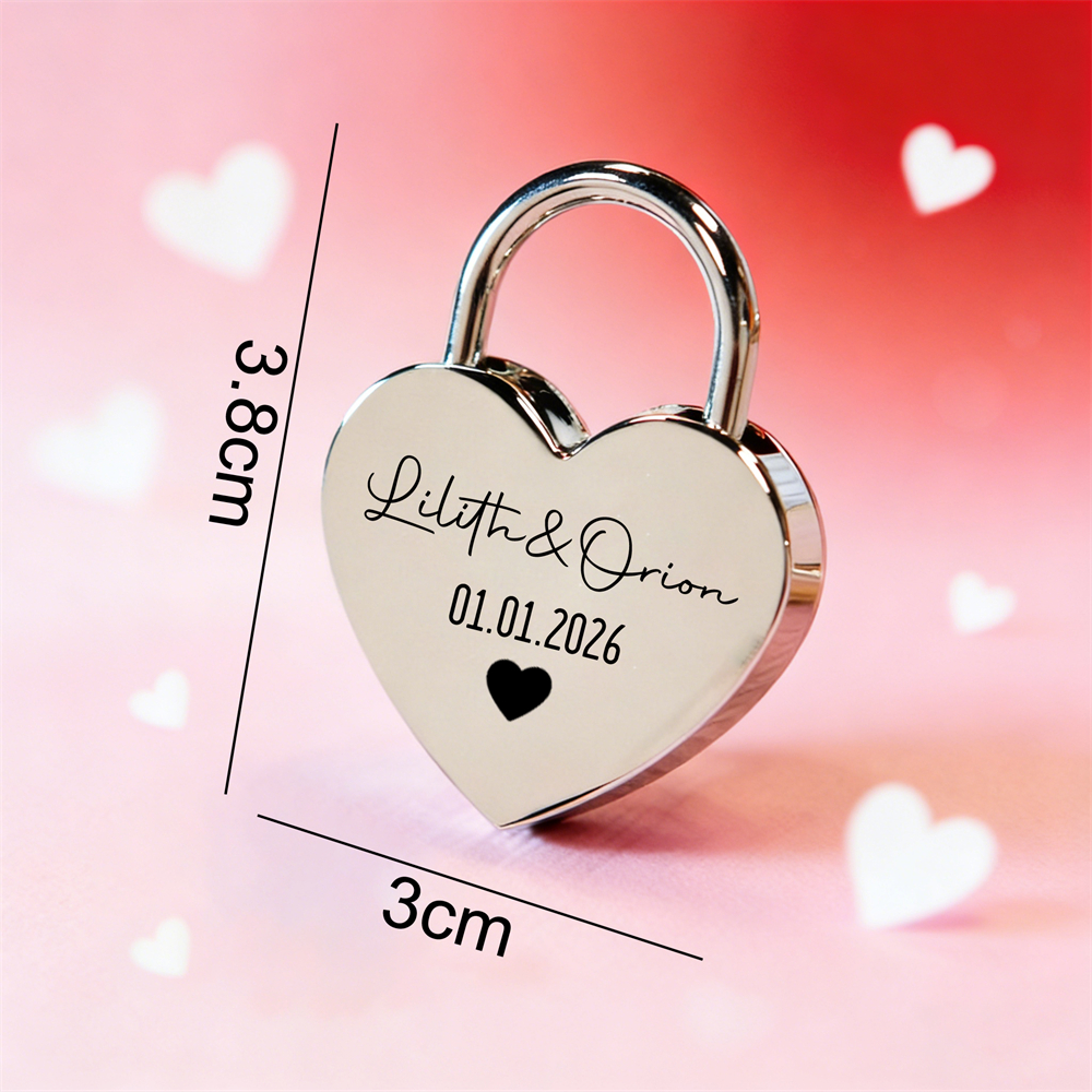 Custom Name Heart-Shaped Padlo - Home Decor Xmas avaliação e preço