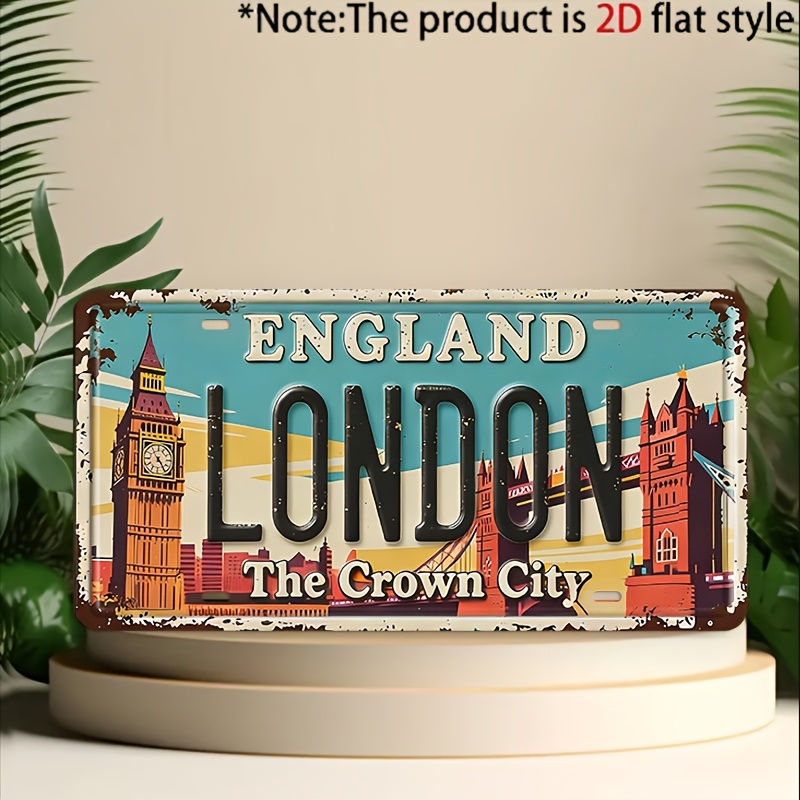 Vintage London Metal License P - Home Decor London avaliação e preço