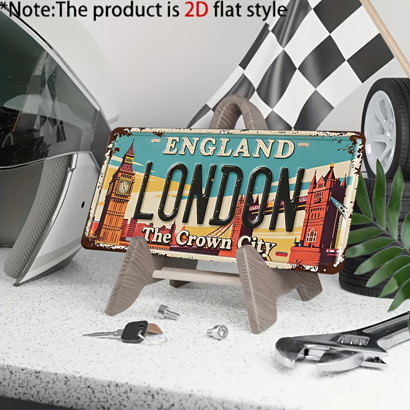 Vintage London Metal License P - Home Decor London avaliação e preço