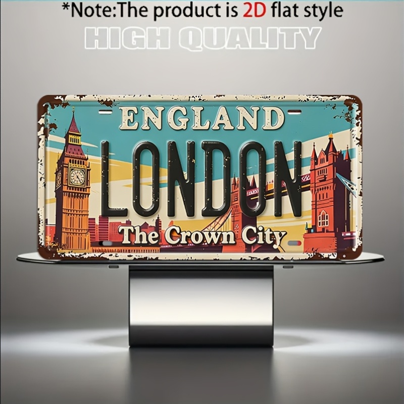 Vintage London Metal License P - Home Decor London avaliação e preço