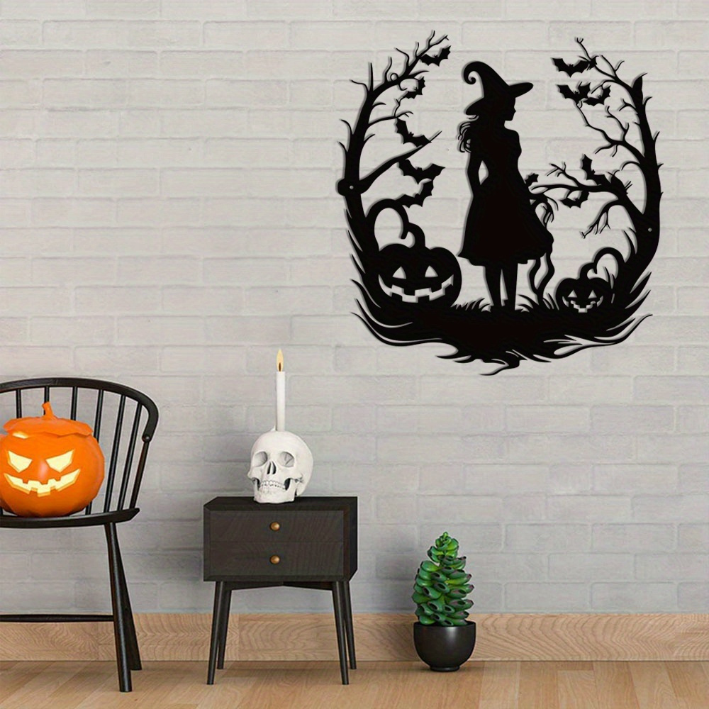 Witch Metal Art SVG Halloween  - Home Decor Vector avaliação e preço