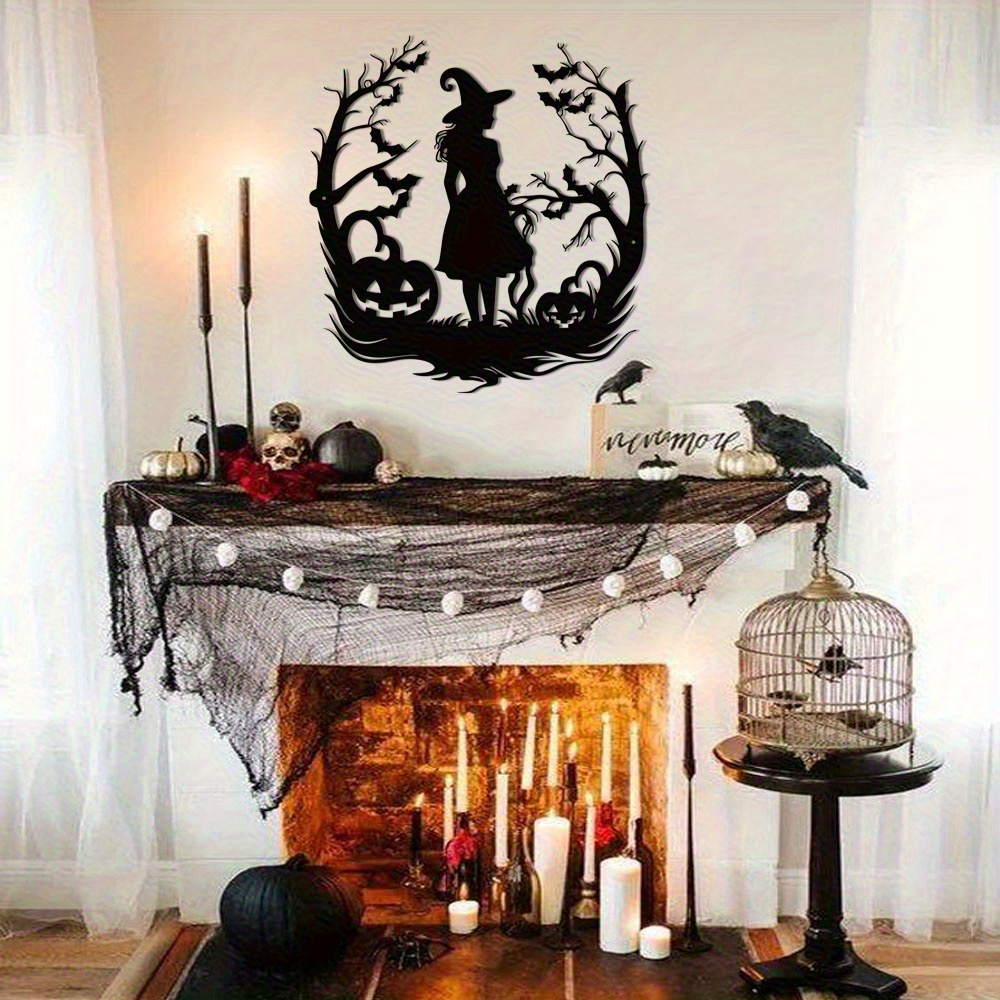 Witch Metal Art SVG Halloween  - Home Decor Vector avaliação e preço