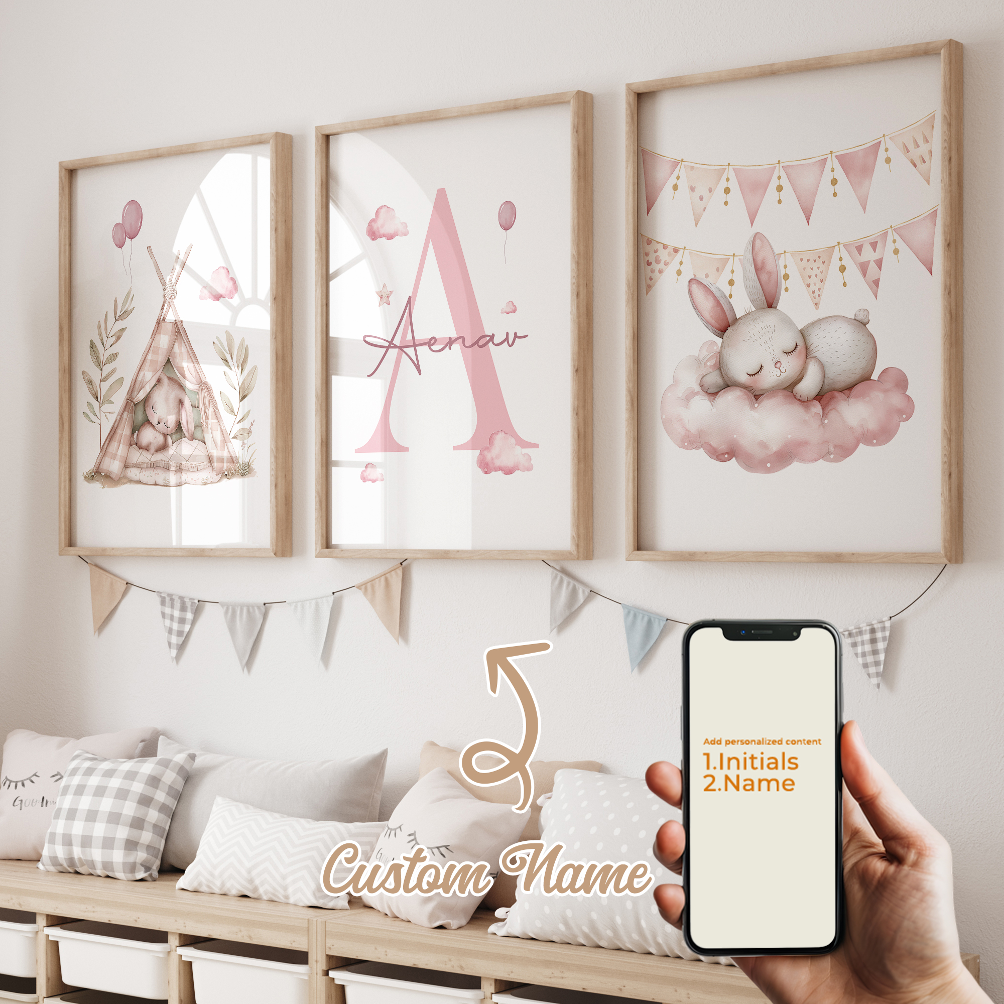 3pcs Personalized Custom Name  - Home Decor On Wall avaliação e preço
