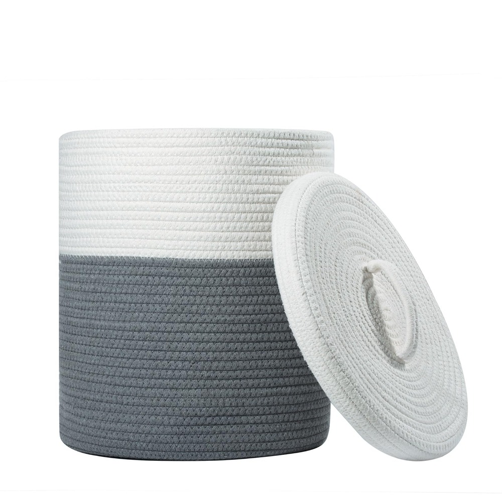 Cotton Rope Storage Basket wit - Home Decor Hampers avaliação e preço